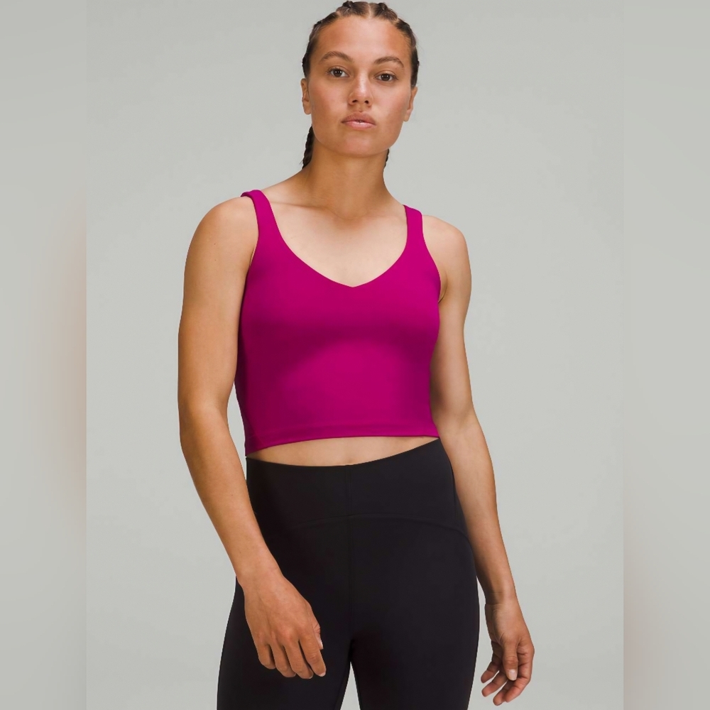 Lululemon Athletica Align Magenta Purple V-Neck Crop Tank